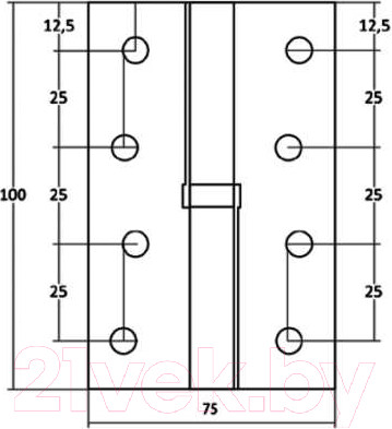 Изображение товара Петля дверная Vettore 2.5x75x100 1BB AB-R (правая, бронза)
