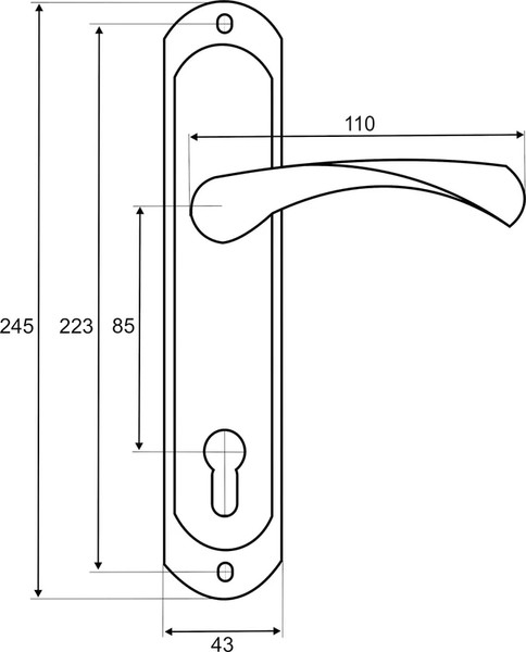Изображение товара Ручка дверная Vettore 85.323 SN AL (сатин)