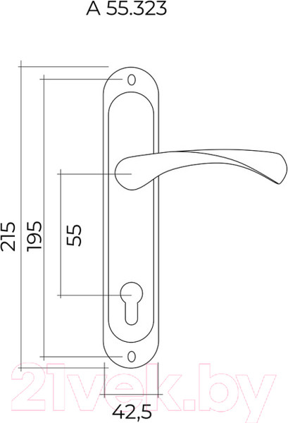Изображение товара Ручка дверная Vettore A55.323 MP (порошковый)