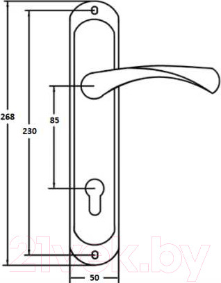 Изображение товара Ручка дверная Vettore A85.423 CP AL (хром)