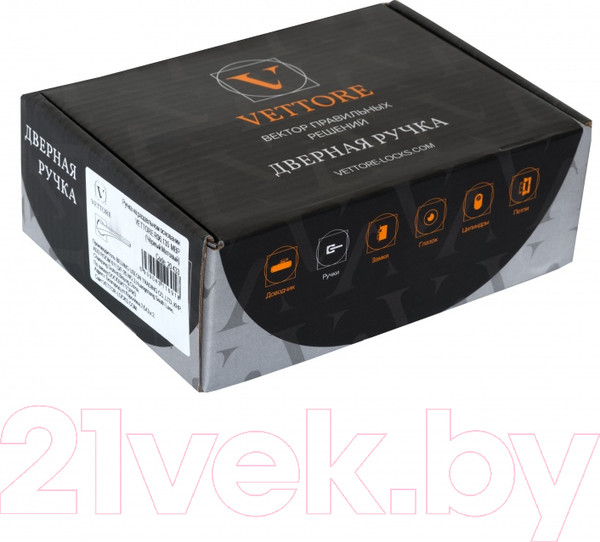 Изображение товара Ручка дверная Vettore A891 BK SN (сатин)