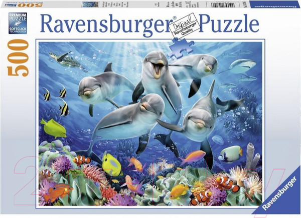 Изображение товара Пазл Ravensburger Дельфины / 14710 (500эл)