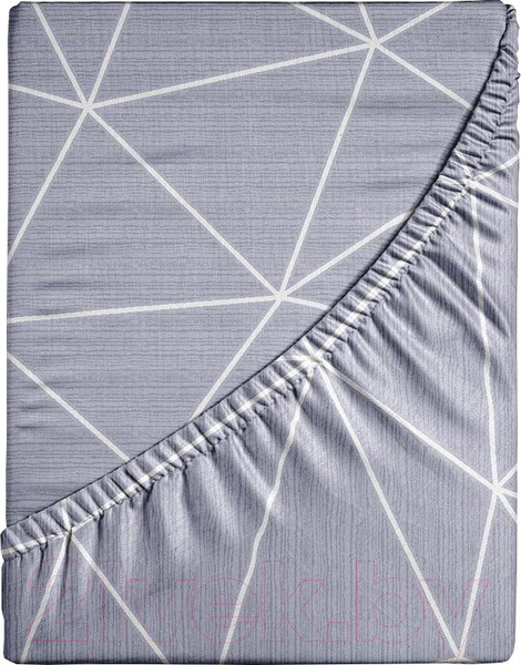 Изображение товара Простыня Ночь нежна Грань На резинке 180x200x20 / 7352-2 (серый)