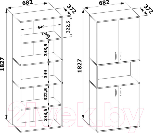 Изображение товара Шкаф Сокол-Мебель ШУ-22 (белый)