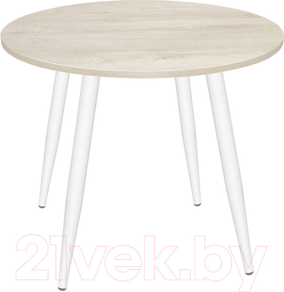 Изображение товара Обеденный стол Sheffilton SHT-TU14/80 ЛДСП (белый муар/дуб выбеленный)