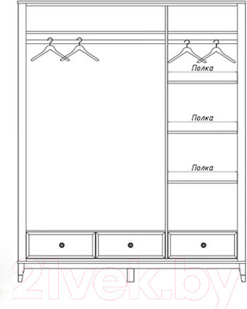 Изображение товара Шкаф Молодечномебель Nevada B3D3 / ВМФ-1925 (дуб оксфорд)