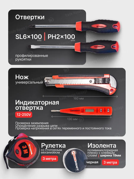 Изображение товара Универсальный набор инструментов ForceKraft FK-1009B(51314)