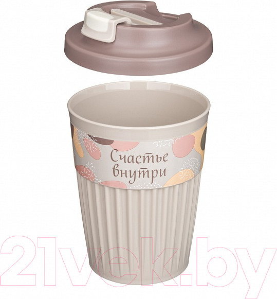 Изображение товара Многоразовый стакан Phibo Счастье 43327723451 (светло-бежевый)