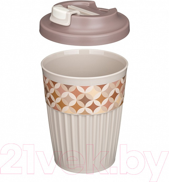 Изображение товара Многоразовый стакан Phibo Геометрия / 43327723452 (светло-бежевый)