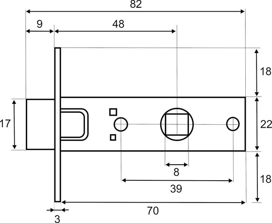 Изображение товара Защелка врезная Vettore C-03B Magnet 100 NI (никель)