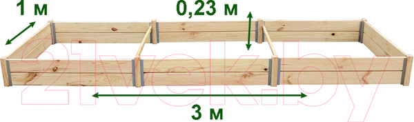 Изображение товара Грядка модульная КомфортПром Эконом 2Д-1000x3000 / 10014183