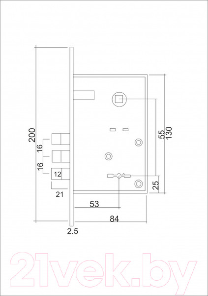 Изображение товара Замок врезной Vettore 008 CP (хром)