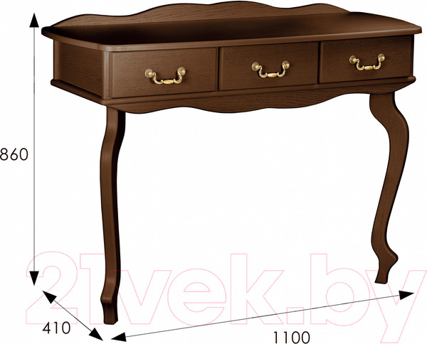 Изображение товара Консольный столик Мебелик Берже 6 (темно-коричневый)