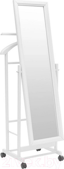 Изображение товара Стойка для одежды Мебелик Костюмная с зеркалом на колесах В 24Н (белый)