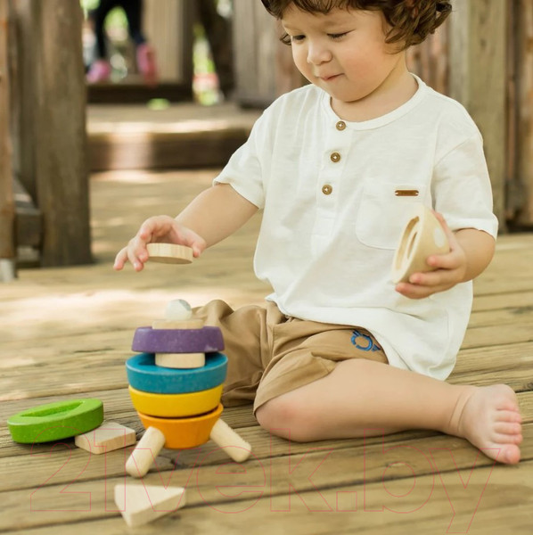 Изображение товара Развивающий игровой набор Plan Toys Пирамидка Ракета 5694
