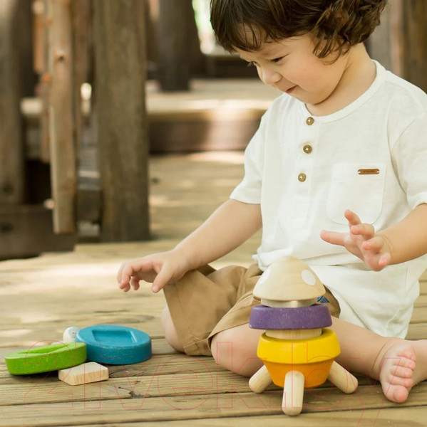 Изображение товара Развивающий игровой набор Plan Toys Пирамидка Ракета 5694
