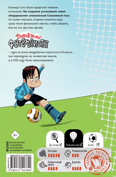 Изображение товара Книга АСТ Детективы-футболисты. Тайна Соколиного глаза (Сантьяго Р.)
