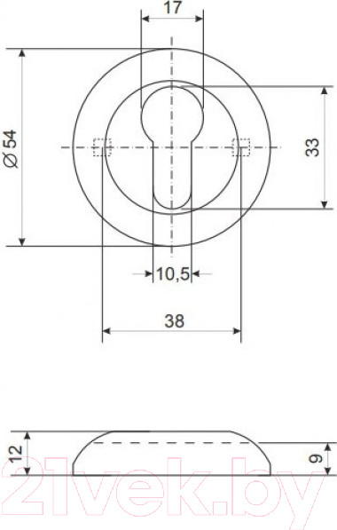 Изображение товара Накладка на цилиндр Vettore ET 0701 AB (бронза)