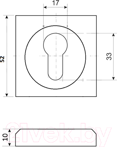 Изображение товара Накладка на цилиндр Vettore ET 2001 MWP/GP (белый/с золотом)