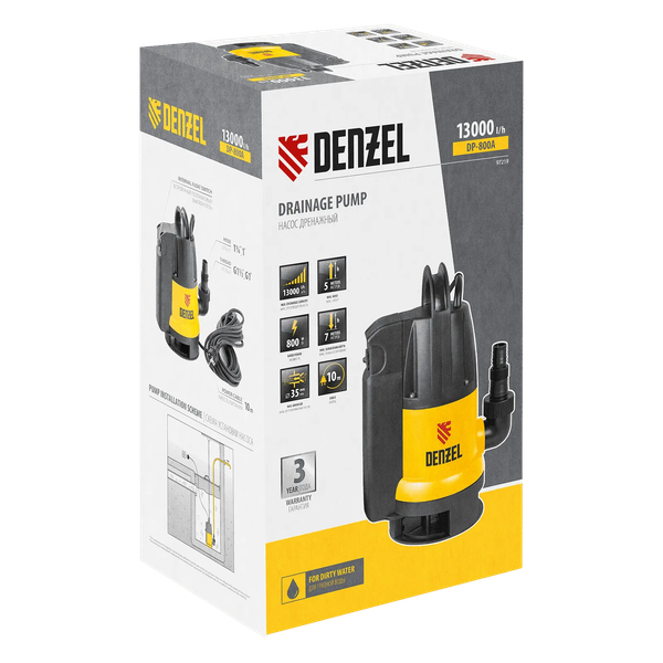Изображение товара Дренажный насос Denzel DP800A / 97219