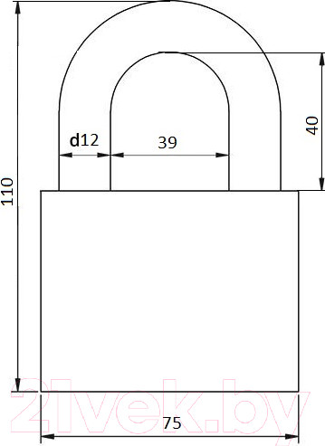 Изображение товара Замок навесной Vettore BW367 MP (МВС 127, 3 ключа, порошковый)