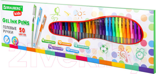 Изображение товара Набор гелевых ручек Brauberg Kids / 143822 (50цв)