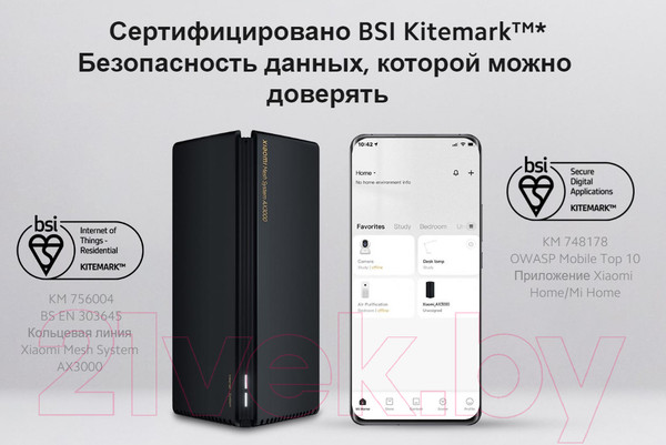Изображение товара Беспроводной маршрутизатор Xiaomi Mi Mesh System AX3000 / DVB4315GL