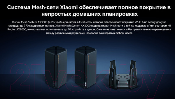 Изображение товара Беспроводной маршрутизатор Xiaomi Mi Mesh System AX3000 / DVB4315GL