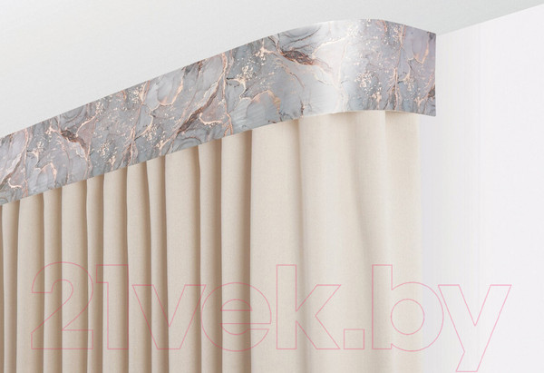 Изображение товара Карниз для штор LEGRAND Стоун с поворотами 7см 3.6м 2р / 58101270 (марбель)