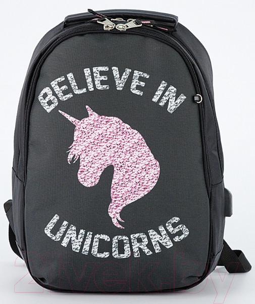 Изображение товара Школьный рюкзак Ecotope Kids Единорог 057-22003/1-22-CLR (черный)