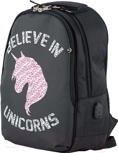 Изображение товара Школьный рюкзак Ecotope Kids Единорог 057-22003/1-22-CLR (черный)