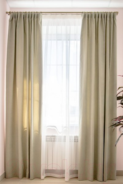 Изображение товара Комплект штор Decoretto Сатин СО-K9 (200x260, оливковый)