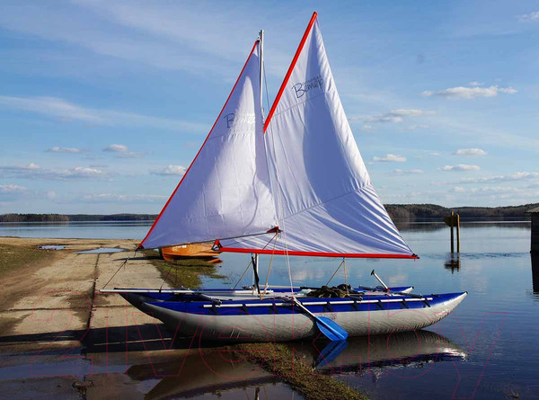 Изображение товара Катамаран Вольный ветер Валдай-4 с парусным вооружением / 19002 (синий)