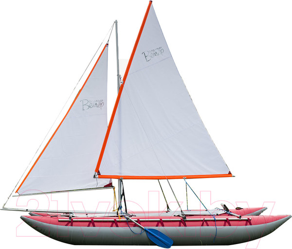 Изображение товара Катамаран Вольный ветер Валдай-4 с парусным вооружением / 19002 (красный)