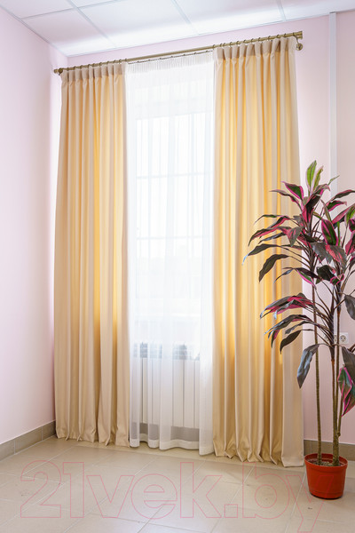 Изображение товара Комплект штор Decoretto Нубук светлый крем НСК-K2 (125x260, кремовый)