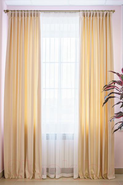 Изображение товара Комплект штор Decoretto Нубук светлый крем НСК-K2 (125x260, кремовый)