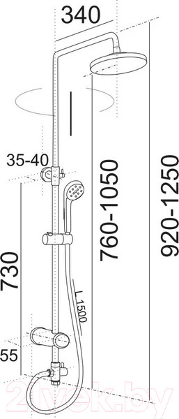 Изображение товара Душевая система со смесителем Центр Сантехники ДС001003