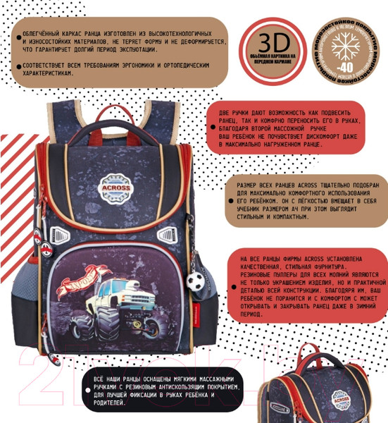Изображение товара Школьный рюкзак Across ACR22-191-4