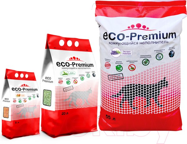 Изображение товара Наполнитель для туалета Eco-Premium Green (20л/7.6кг)