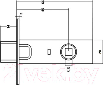 Изображение товара Защелка врезная Vettore C-03A 101 MBP (черный матовый)