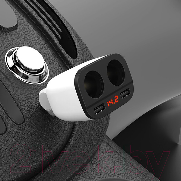 Изображение товара Зарядное устройство автомобильное Hoco Z28 (белый)