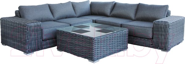 Изображение товара Комплект садовой мебели OUTDOOR Санторини OUT-0016 Широкое плетение (графит)