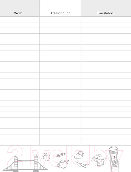 Изображение товара Рабочая тетрадь Аверсэв Английский язык. 4 класс. Тетрадь-словарик
