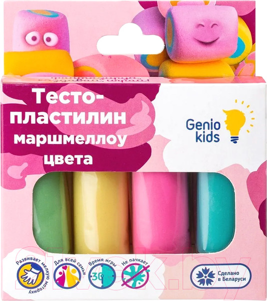 Изображение товара Набор для лепки Genio Kids Тесто-пластилин Маршмеллоу / TA1088V (4 цвета)
