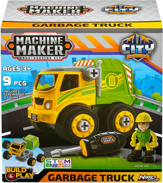 Изображение товара Игрушка-конструктор Nikko Мусоровоз City Service 40043