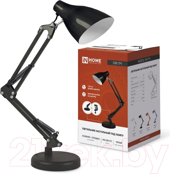 Изображение товара Настольная лампа INhome СНО-17Ч / 4690612037233 (черный)