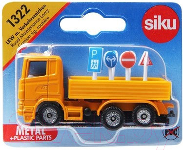 Изображение товара Масштабная модель автомобиля Siku Грузовик с дорожными знаками / 1322