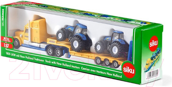 Изображение товара Масштабная модель автомобиля Siku Грузовик с двумя тракторам New Holland / 1805