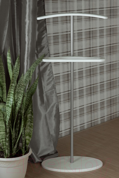 Изображение товара Стойка для одежды Мебелик Костюмная Дэви 3 (металлик/белый)