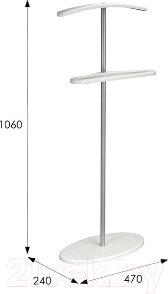 Изображение товара Стойка для одежды Мебелик Костюмная Дэви 3 (металлик/белый)